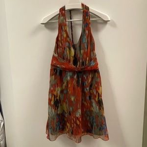 Watercolor Halter Neck Dress